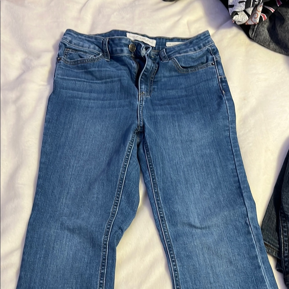 Blue Flare Wide Leg Jeans